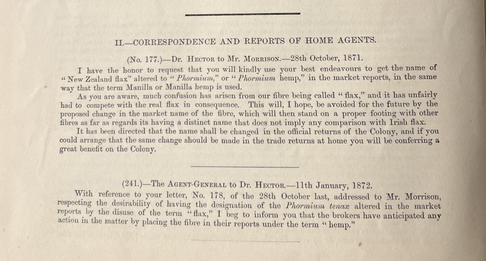 Correspondance and Reports of Home Agents, Extract from the Flax Commissioners